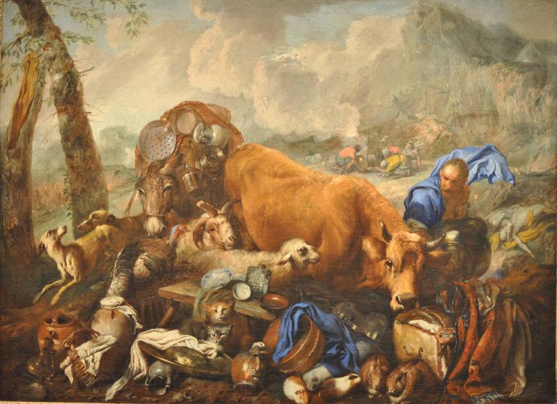 Giovanni Benedetto Castiglione Noahs Sacrifice after the Deluge France oil painting art